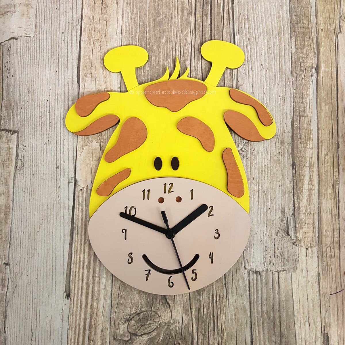 Giraffe Clock Wooden Wall Clock Nursery Clock Etsy