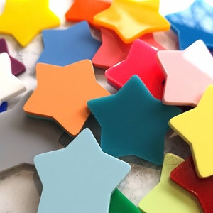 SMALL Acrylic Stars for Reward Jars • Coloured Acrylic Tokens • Plastic Craft Shapes • Acrylic Craft Shapes