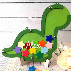 Dinosaur Reward Jar Green Reward Chart Good Behaviour Reward System Personalised Gift Potty Training - Children&#39;s Birthday Present