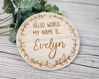 Birth Announcement Plaque • Personalised Baby Name Plaque • Engraved Wooden Gift • Baby Plaque • New Arrival • Baby Sign