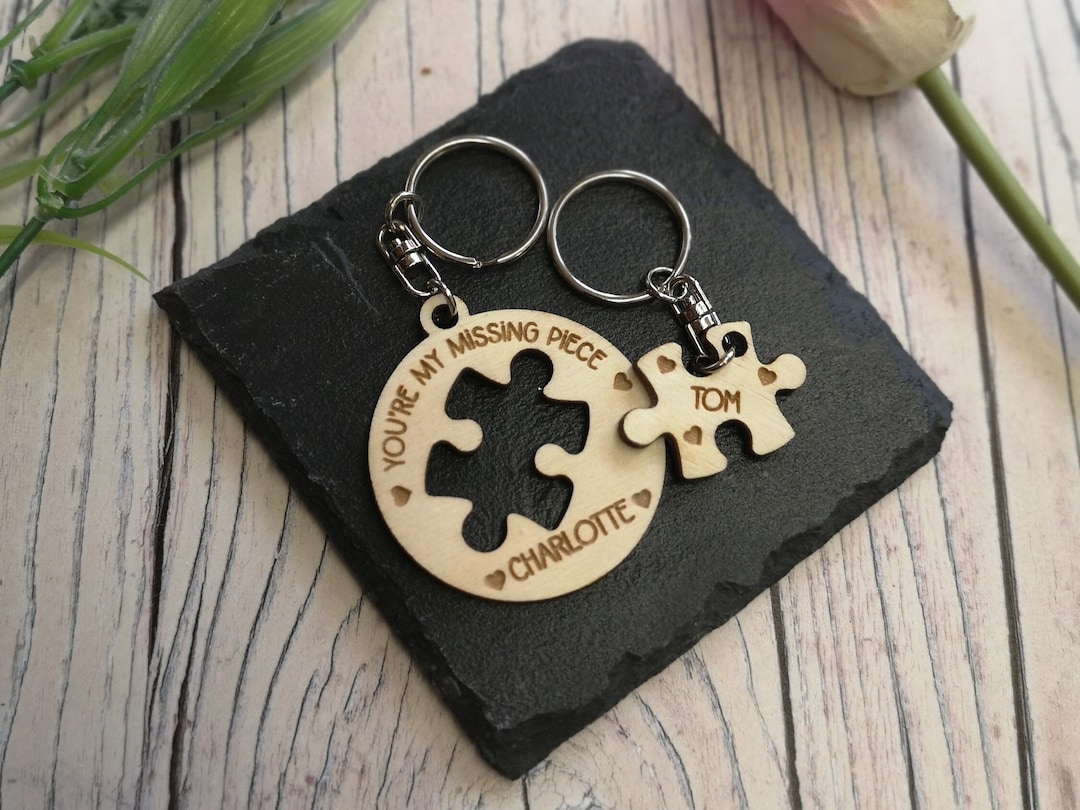 Puzzle Piece Keychain Missing Piece To My Heart By TesoroJewelry