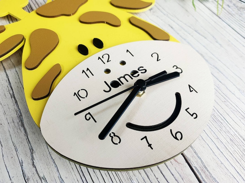 Giraffe Clock Children's Clock Nursery Bedroom Decor Etsy