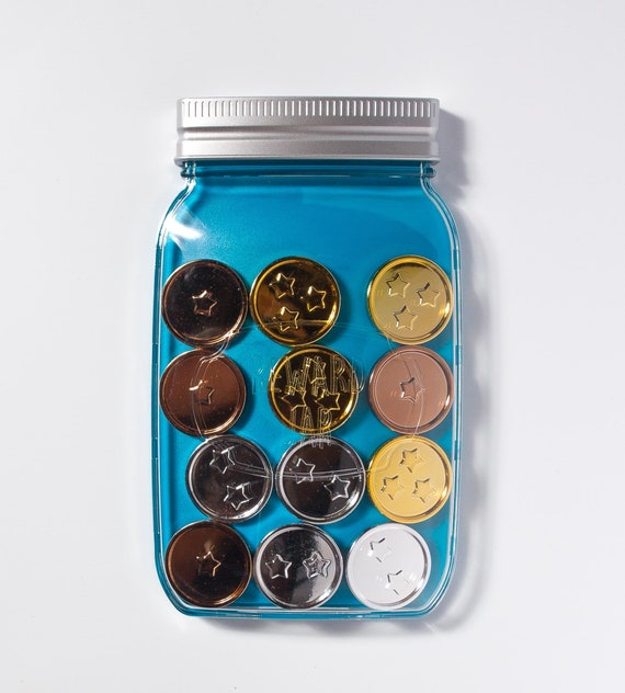 Money Jar Blue Magnetic Reward Jar Children's Gift Behaviour Award System 