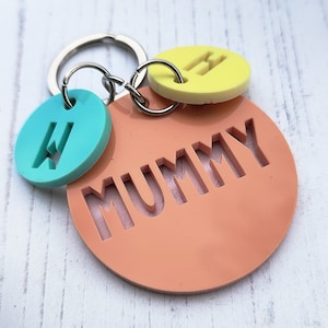 Personalised Acrylic Mummy Keyring with Children • Mother’s Day Present  • Mum Gift • Gifts for Her • Birthday for Mum • Gift For Nanny