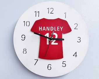 Football Shirt Clock • Children's Clock • Teen bedroom Decor • Personalised Gift  • Birthday Present • Birthday Gift