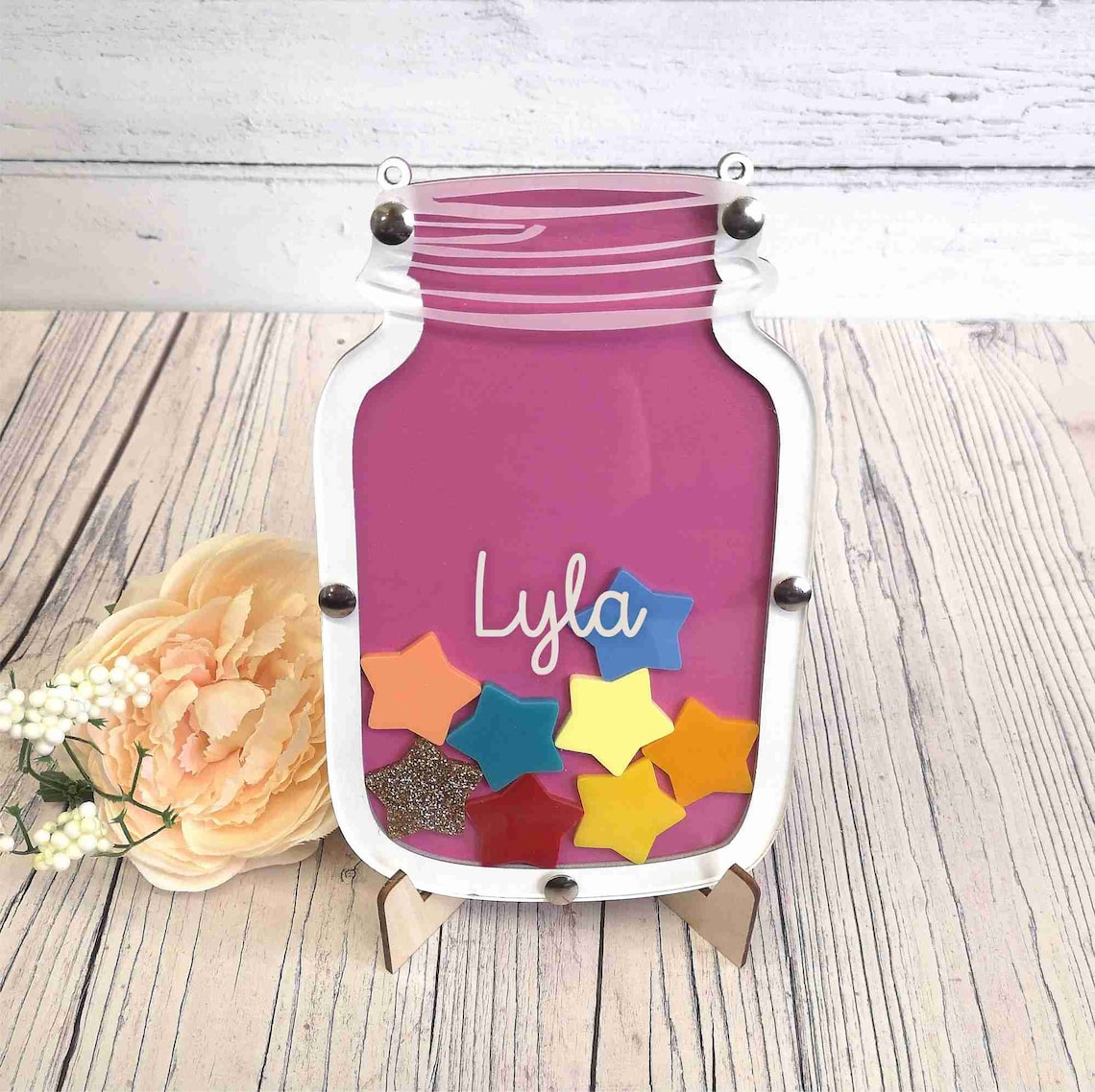 Pink and White Reward Jar Reward Chart Good Behaviour Etsy