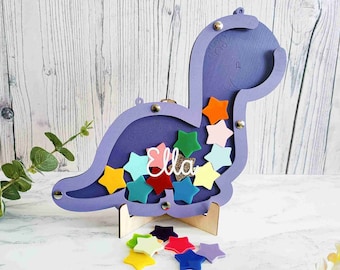 Purple Dinosaur Reward Jar • Reward Chart • Good Behaviour System • Children's Personalised Gift • Potty Training • Birthday Present