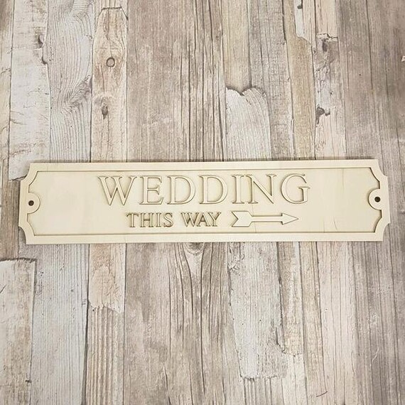 Wedding Sign Wood Wedding Sign This Way Wood Sign Wood Etsy