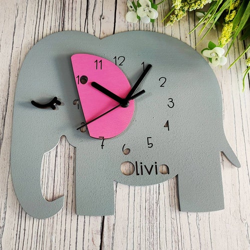 Giraffe Clock Children's Clock Nursery Bedroom Decor Etsy
