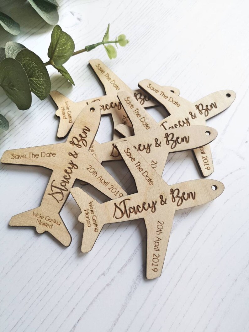 Rustic Wedding Invite Personalised Wedding Stationary Wooden Save The Dates Save The Date Wooden Planes