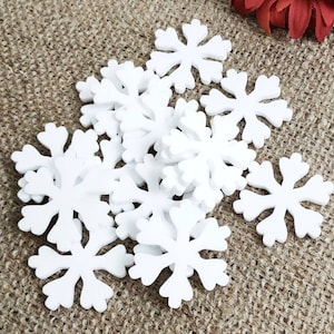 White Acrylic Snowflakes for Reward Jars and Christmas Crafts • Coloured Acrylic Tokens - Plastic Craft Shapes - Acrylic Snowflakes Craft