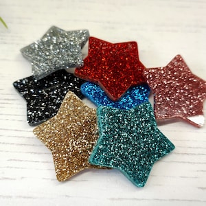 SMALL Glitter Acrylic Stars for Reward Jars • Coloured Acrylic Tokens - Plastic Craft Shapes - Acrylic Craft Shapes •