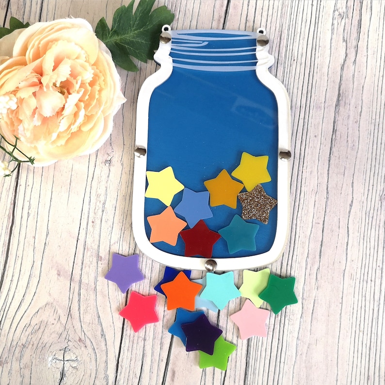 Blue Reward Jar Reward Chart Good Behaviour System Etsy UK