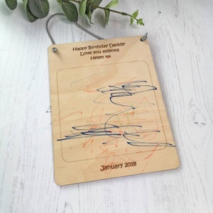 Vaderdagcadeau Tekening voor papa Verjaardagscadeau voor Vaderdag Plaquette Cadeau vader voor vaderdagcadeau Kerstcadeau papa