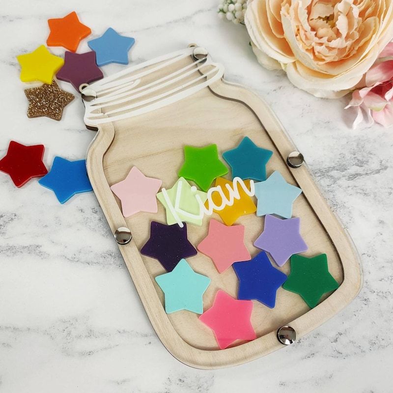 Wooden Star Jar for Kids - Etsy UK