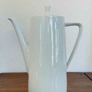 Vintage Seltmann Weiden kaffekanna, Monika vit ribbad porslins tekanna, MCM porslin