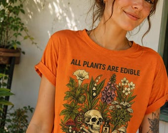 Chemise couleurs confort, t-shirt jardinage amusant, t-shirt graphique botanique sombre, chemise gothique amateur de plantes