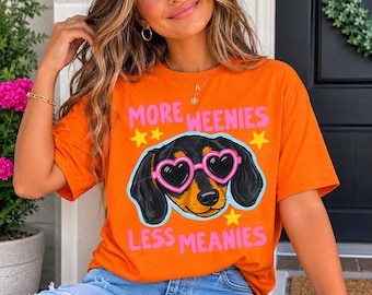 Plus de weenies moins de méchants PNG, teckel PNG, conception de chemise drôle d'amant de chien, graphique coloré rétro, téléchargement de conception de sublimation