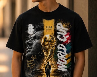 T-shirt de la Coupe du Monde de la FIFA 2026 PNG | Trophée Légende du football | Téléchargement numérique des fans de football