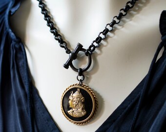 Egyptian Cameo Necklace/ Goddess Cameo Necklace