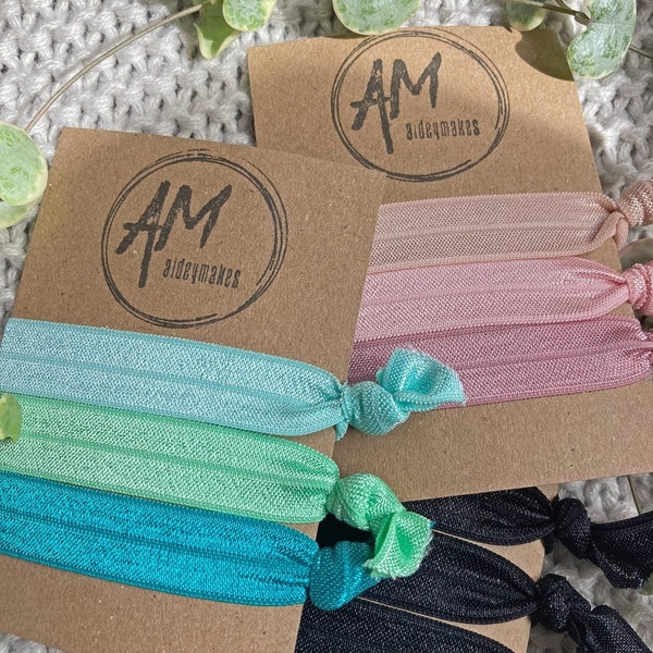 Hair Tie Set - 3PK - FOE Hair Ties - Ponytail Elastics - Soft Stretch Hair Ties - Hair Elastics Set