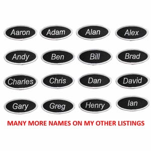 Uniform Name Tag Embroidered Iron On Patch - Aaron Adam Alan Alex Andy Ben Bill Brad Charles Chris Dan David Gary Greg Henry Ian
