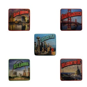 US Cities Printed Iron On patch - San Diego, San Francisco, Seattle, St Louis, Washington