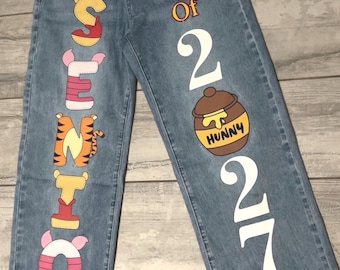 Customized Senior Jeans-Winnie the Pooh Jeans