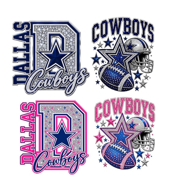 Dallas Cowboys Football Logo PNG Bundle | Cowboy Style Sports Graphic | Game Day Shirt Design | Digital Download | Sublimation PNG
