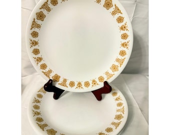 Zestaw 6 talerzy sałatkowych Vintage Corelle Butterfly Gold o średnicy 8,5 cala