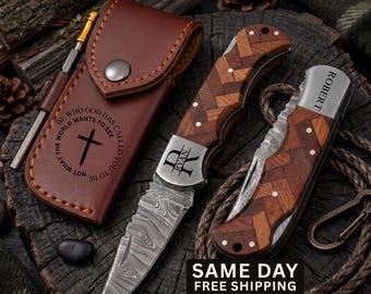 Personalized Engraved Be Who God Has Called You Pocket Knife, Christian Gift for Men, Faith Knife, Religious Gift for Him, Baptism Gift