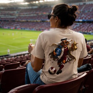 Funny Qatar Football T-Shirt | Qatar Soccer Fan Tee/World Cup Football Graphic/Qatar Supporter Gift image 5
