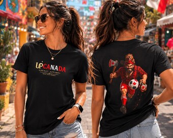 Lustig Kanadisches Football T-shirt | Kanada Fußball Fan T-Shirt, WM Fußball Grafik, Kanada Fan Geschenk