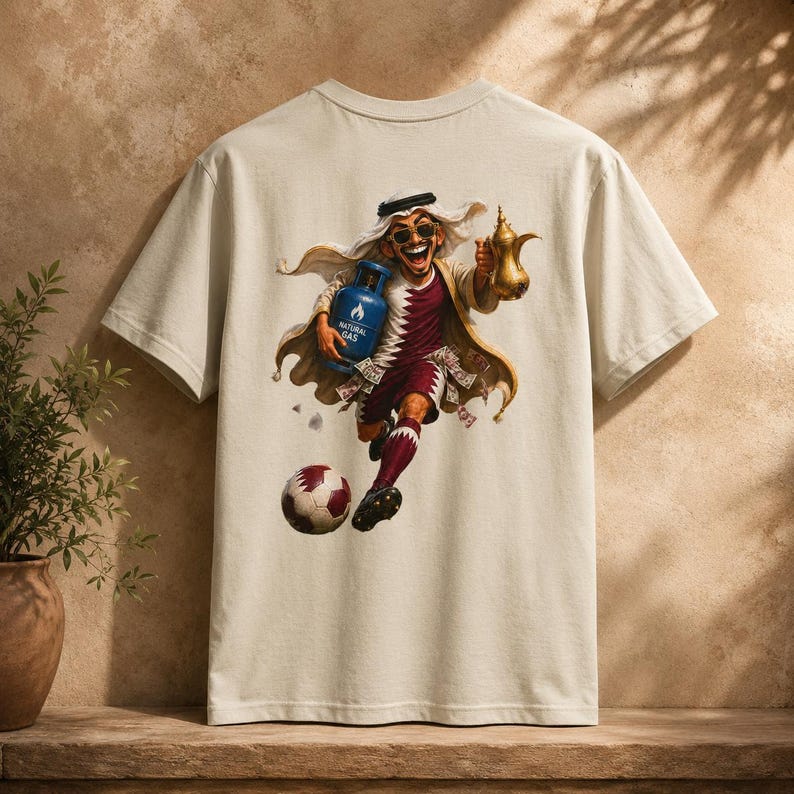 Funny Qatar Football T-Shirt | Qatar Soccer Fan Tee/World Cup Football Graphic/Qatar Supporter Gift image 12