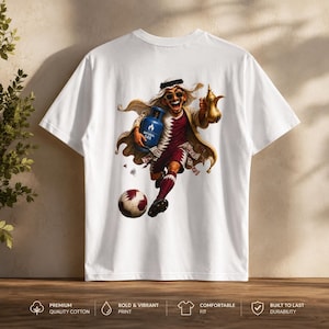 Funny Qatar Football T-Shirt | Qatar Soccer Fan Tee/World Cup Football Graphic/Qatar Supporter Gift image 3