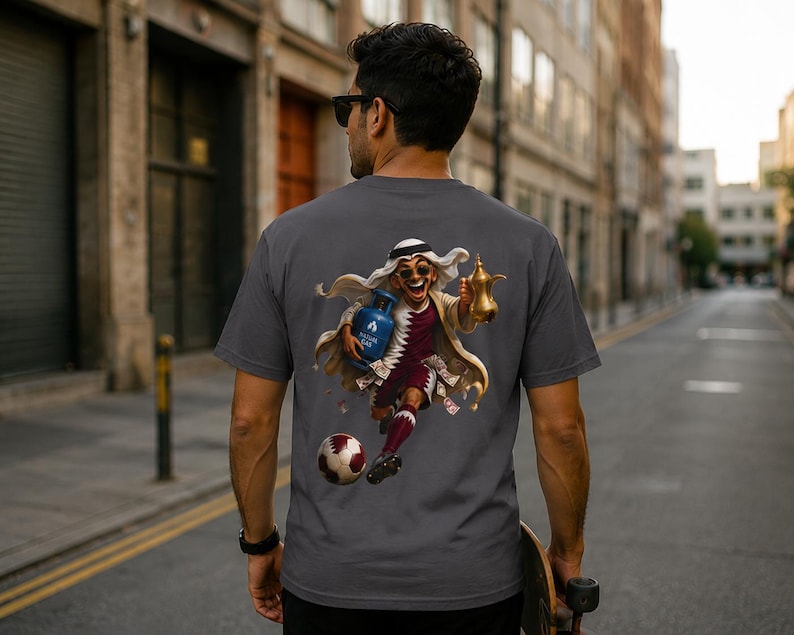 Funny Qatar Football T-Shirt | Qatar Soccer Fan Tee/World Cup Football Graphic/Qatar Supporter Gift image 9