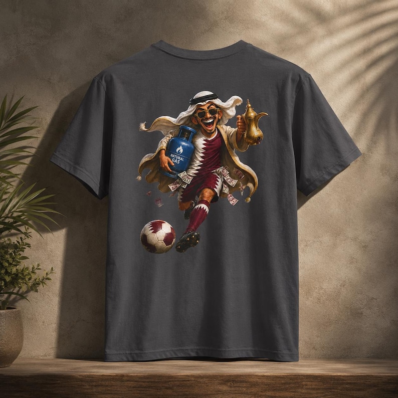 Funny Qatar Football T-Shirt | Qatar Soccer Fan Tee/World Cup Football Graphic/Qatar Supporter Gift image 13