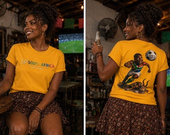 Lustiges Südafrika Fußball T-Shirt | Süd Afrika Fußball Fan T-Shirt, WM Fußball Grafik, Südafrika Fan Geschenk