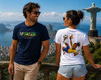 Lustiges brasilianisches Fußball-T-Shirt | Brasilianischer Fußball Fan Teel WM Fußball Grafik/ Brasilien Fan Geschenk