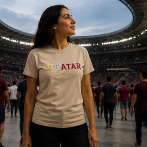 Funny Qatar Football T-Shirt | Qatar Soccer Fan Tee/World Cup Football Graphic/Qatar Supporter Gift image 4