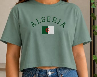 Algeria World Cup 2026 Women's Tshirt, Crop Tee | Soccer Worldcup 2026 Tee, women, football, Jersey