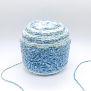 Gomitolo di filato in misto mohair sfumato blu-verde da 200 g, morbido e soffice, ideale per maglia e uncinetto (395 m/432 yds)