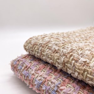150cm/59" Wide Ribbon Tweed Fabric, Soft Pastel Textured, Apparel & Sewing DIY