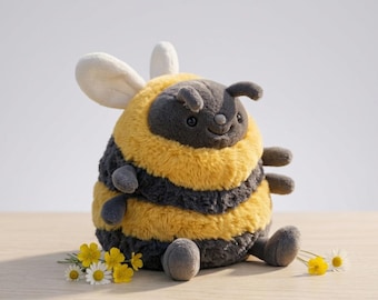 Albee Bee Plush Toy, Soft Fantasy Stuffed Animal, Kawaii Friend, Nursery Decor