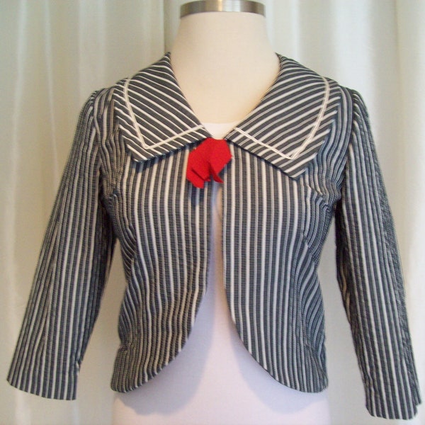 Vintage jacket blouse striped bolero style