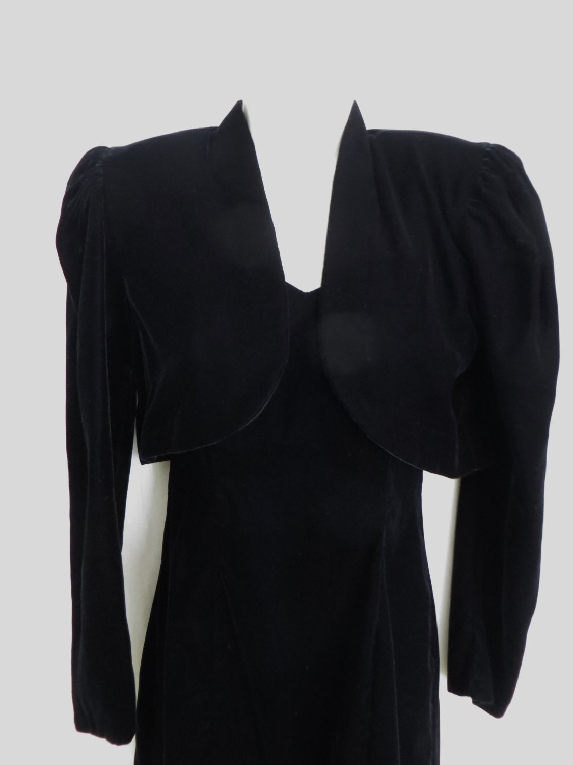 80s Vintage womens dress suit bolero jacket black velvet | Etsy