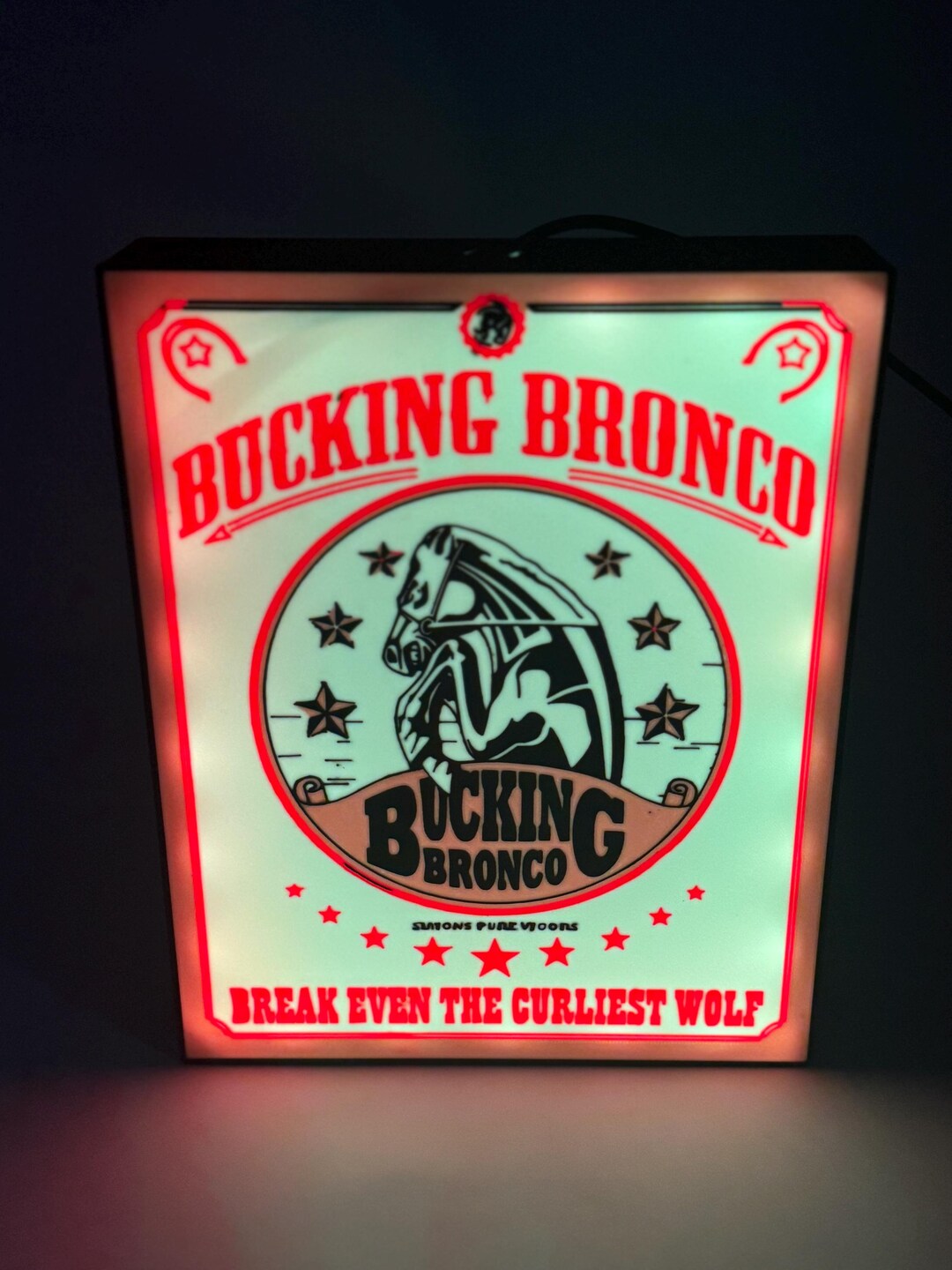 Bucking Bronco— Fink Vigors LED Light Box— Bioshock Infinite - Etsy Canada