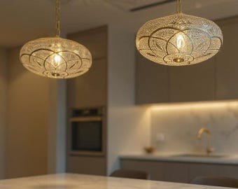 Moroccan Brass Pendant Light, Handmade Ceiling Lamp