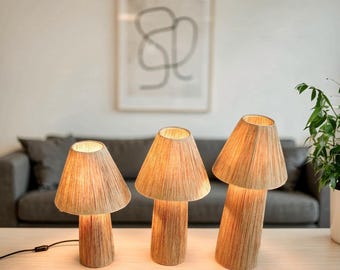 Natural Raffia Lamp – Moroccan Handmade Rattan Table Lampshade