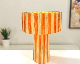 Natural Raffia Lamp – Artisan Table Lampshade
